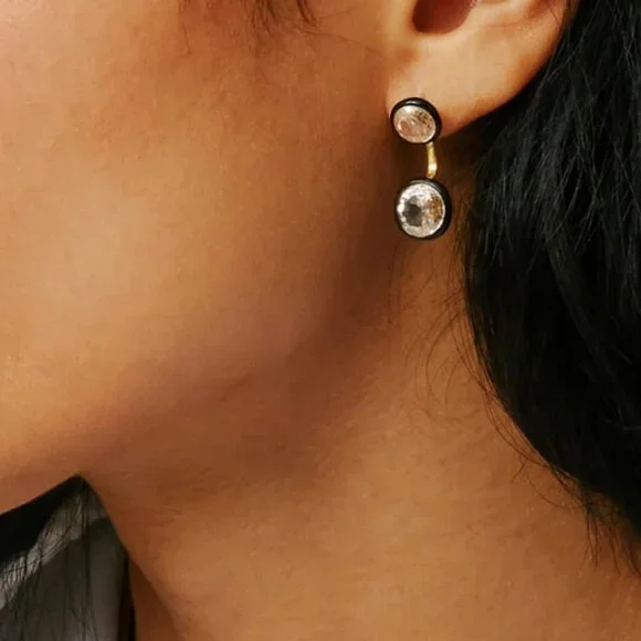 Roxanne Assoulin Back in Black Float Earrings Black Sliver